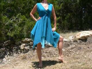 Gypsy Dress Wench Renaissance Costume Teal Blue M   L  