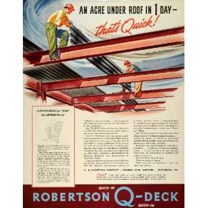  1942 Ad H. H. Robertson Q Deck Roof Construction WWII 