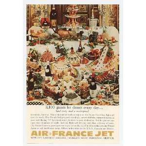  1961 Air France Airline Dinner Food Print Ad (10782)