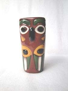 Vtg Hinton Blaisdell Totem Pottery Glass/Vase, Double Face, Washington 