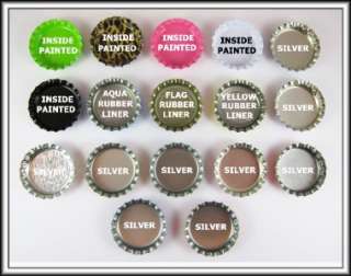50 NEW FLAT COLORED BOTTLE CAPS YOUR CHOICE OF COLORS  