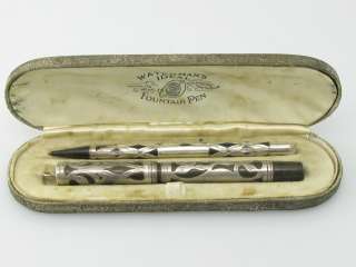 108 waterman fueller bleistift set in box silber 20er sehr gut 