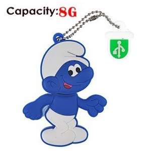  8G Rubber USB Flash Drive with Shape of Blue Smurfs Electronics