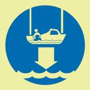  SIGNS SYMBOL LOWER RESCUE BOAT TO WATER