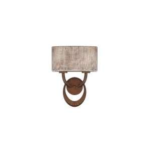   166 Sonata 2 Light Wall Sconce in Warm Brandy with Hand Painted glass