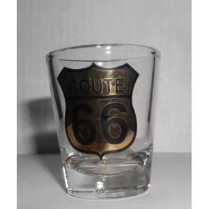  ROUTE 66 GOLD ROAD SIGN 1 0Z SHOTGLASS
