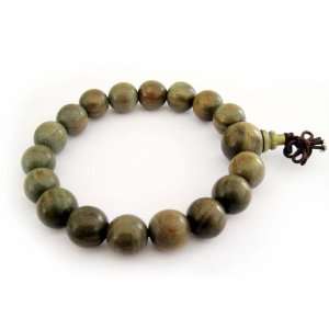    12mm Green Sandalwood Beads Tibetan Buddhist Mala Bracelet Jewelry