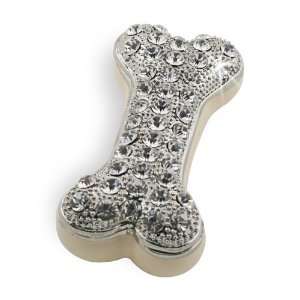   Diamond Dog Bone Handmade Jeweled Enameled Metal Trinket Box: Toys