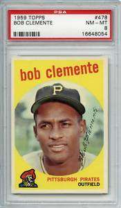 1959 Topps #478 Bob Clemente PSA 8 NM Mint  