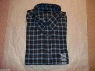 JOHN ASHFORD Mens NEW Blue Plaid Flannel Shirt   $40  