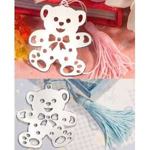    Lovable Teddy Bear Design Bookmarks   Pink or Blue: Toys & Games