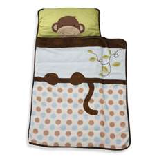 MONKEY Brown NAP MAT Toddler Slumber Bag+Pillow Set Daycare Preschool 