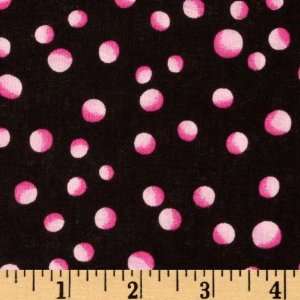  44 Wide Best Of Mary Lou Dots Black/Pink Fabric By The 