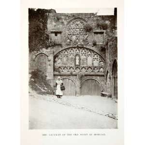 1906 Print France Gateway Door Abbey Morlaix Breton Commune Finistere 
