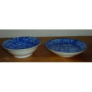  Takahashi Miniature Oriental Blue Floral Design Bowl 