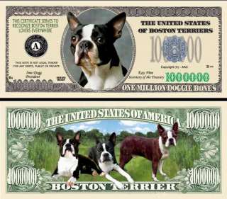 BOSTON TERRIER DOG DOLLAR BILL (25 ea)  