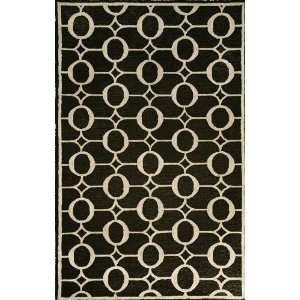   Hand Tufted Area Rug Arabesque 5 x 8 Black Carpet Furniture & Decor