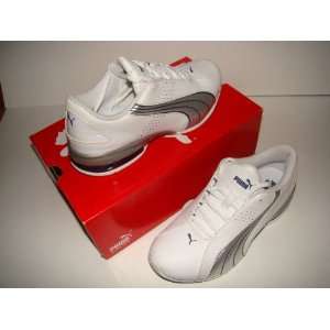    Puma Boys White/Blue/Silver Sneaker, Size 5 