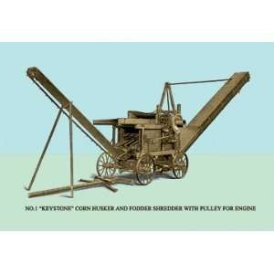   Husker and Fodder Shredder with Pulley for Engine 12X18 Art Paper with
