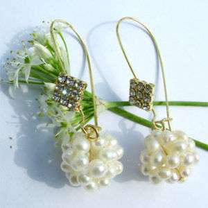 Fresh water pearls crystal earring swarovski quality UK  