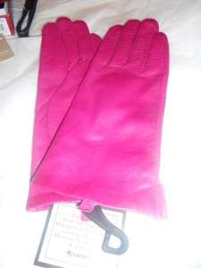 Swany Hot Pink 100% Genuine Lined Leather Gloves,