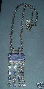 Suzanne Somers Lavendar Rhinestone Pendant Necklace  