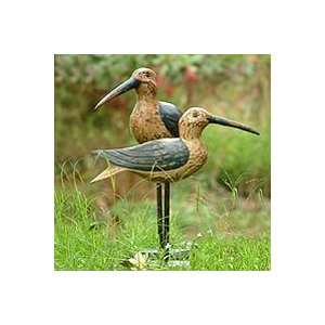  Wood sculptures, Asiatic Dowitcher (pair): Home 