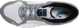 PUMA Mens Tri Run SL Mesh Running Sneaker Shoe Netural Grey White 
