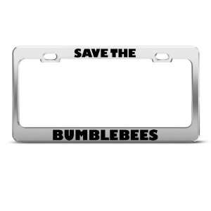 Save The Bumblebees Animal Metal license plate frame Tag Holder