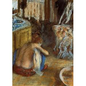  Oil Painting: Woman Squatting: Edgar Degas Hand Painted 