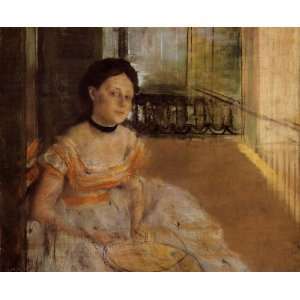  Oil Painting: Woman Seated on a Balcony: Edgar Degas Hand Painted 