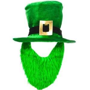   Day Costume Green Leprechaun Top Hat And Beard