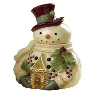   the Halls Snowman with Gingerbread House Cookie Jar 