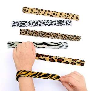  Safari Animal Print Slap Bracelets (1 dz): Toys & Games