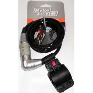  Byke Zone Spiral Cable Lock~59~Resettable Combination 