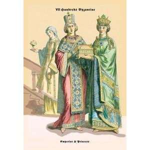  Vintage Art Emperor and Princess of Byzantine, 8th Century 