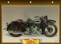 Brough Superior 11 50 SIDE CAR 1938 Motorcycle BIG Card  