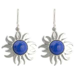  Sterling Silver Lapis Sunshine Drop Earrings: Jewelry