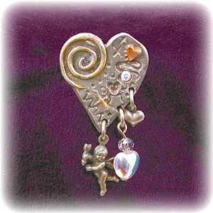  Heart Pin, Pewter Nanette Orijinels