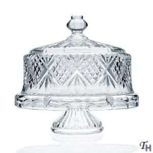 Godinger Dublin Crystal Cake Plate with Dome Cover  