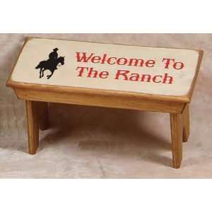    Welcome to the Ranch Rustic Western Bench: Patio, Lawn & Garden