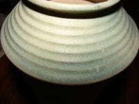 Gorgeous Art Pottery Signed Cream beige green Vase NICE  