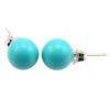 8mm SB Turquoise Ball Stud Post Earrings 925 Silver  