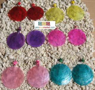 Lot 6 PEARL Earrings Dangle Multicolor Handmade in Peru  