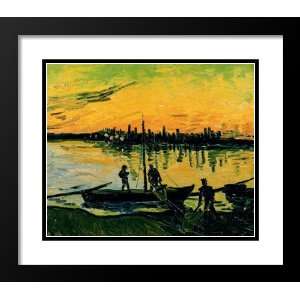Vincent Van Gogh Framed and Double Matted Art 25x29 Unloading At 