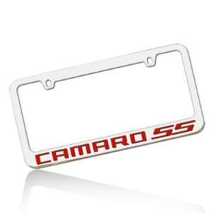  Camaro SS Red Word Chrome Metal License Frame Automotive