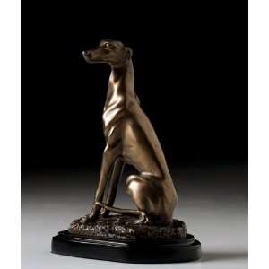  Art Nouveau Greyhound Dog Bronze Statue On Stand Art Deco 
