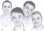 JLS   Aston / JB / Marvin / Oritsé pencil art drawing L