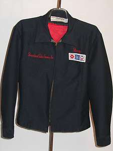 VINTAGE 1960s 70s WRANGLER RED CAP UNIFORM WORK JACKET! GM AC DELCO 