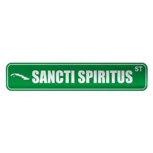     SANCTI SPIRITUS ST  STREET SIGN CITY CUBA